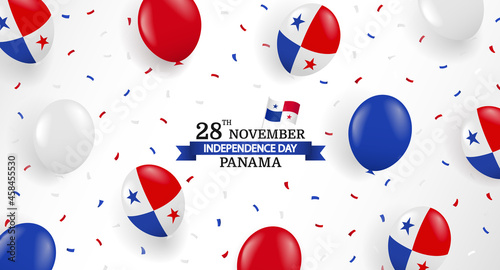 Vector Illustration of Panama Independence Day. Background with balloons 
