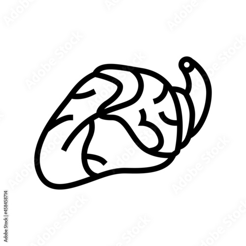 heart chicken line icon vector. heart chicken sign. isolated contour symbol black illustration