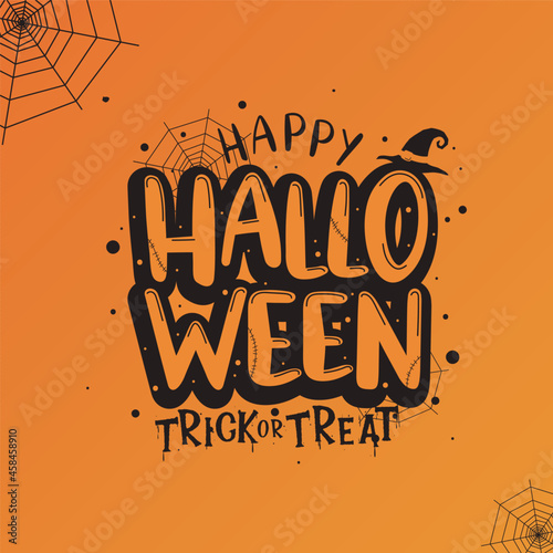 Flat Design of Orange Hallowen