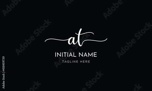 AT T A Signature initial logo template vector