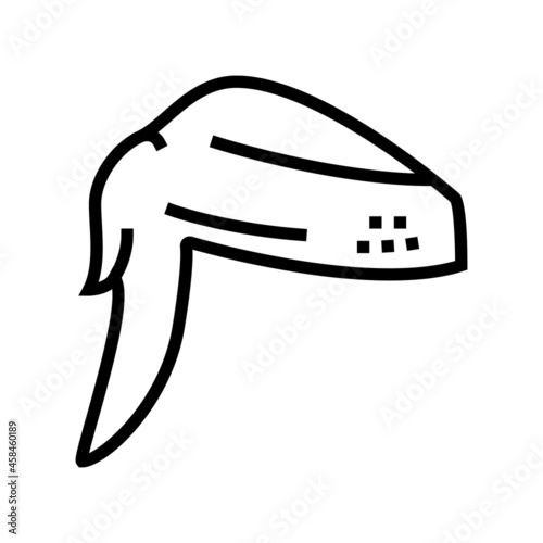 wing 2 joint chicken line icon vector. wing 2 joint chicken sign. isolated contour symbol black illustration