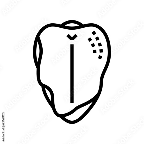 breast with ribs line icon vector. breast with ribs sign. isolated contour symbol black illustration