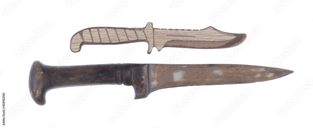 wooden knife isolated on white background wooden knife isolated on white background