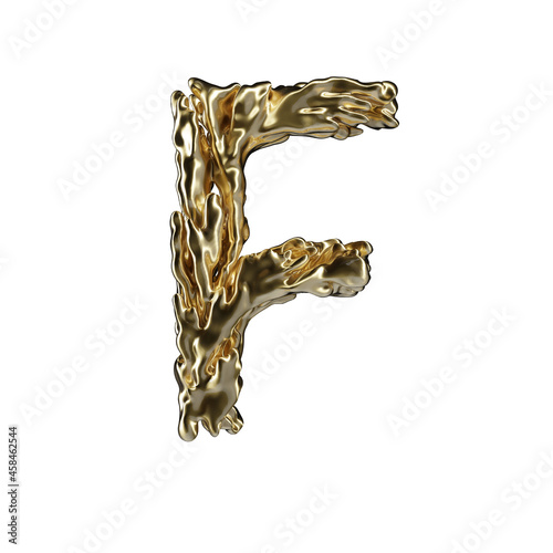 Golden Coral Jewelry Font Alphabet Letter F