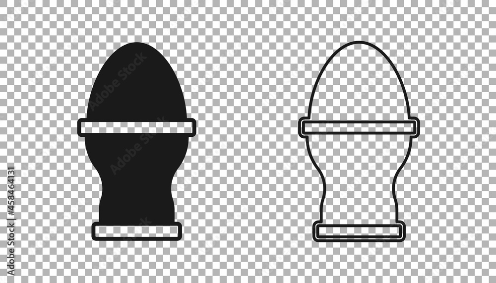 Black Chicken egg on a stand icon isolated on transparent background. Vector Black Chicken egg on a stand icon isolated on transparent background. Vector