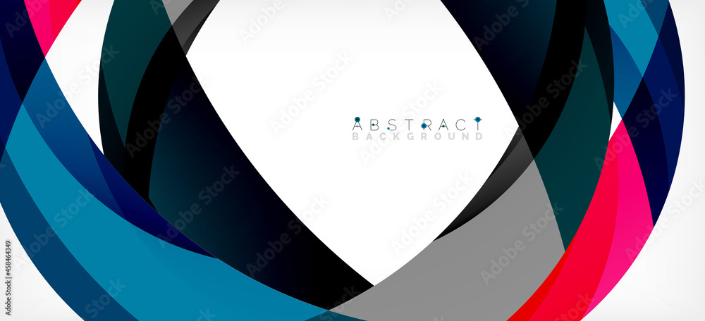 Obraz premium Geometric abstract background. Circle created with overlapping color shapes. Vector Illustration For Wallpaper, Banner, Background, Landing Page