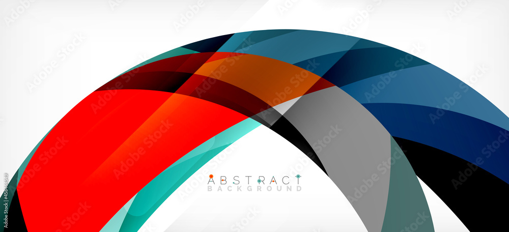 Geometric abstract background. Circle created with overlapping color shapes. Vector Illustration For Wallpaper, Banner, Background, Landing Page Geometric abstract background. Circle created with overlapping color shapes. Vector Illustration For Wallpaper, Banner, Background, Landing Page