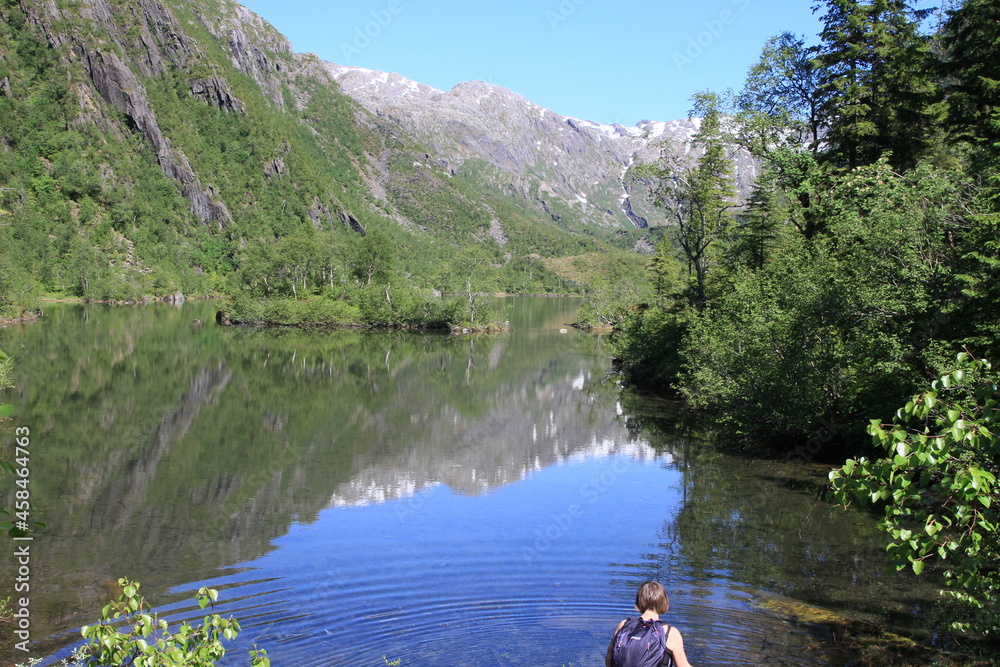 Hiking in Godvassdalen in ,Helgeland,Northern Norway,scandinavia,Europe Hiking in Godvassdalen in ,Helgeland,Northern Norway,scandinavia,Europe