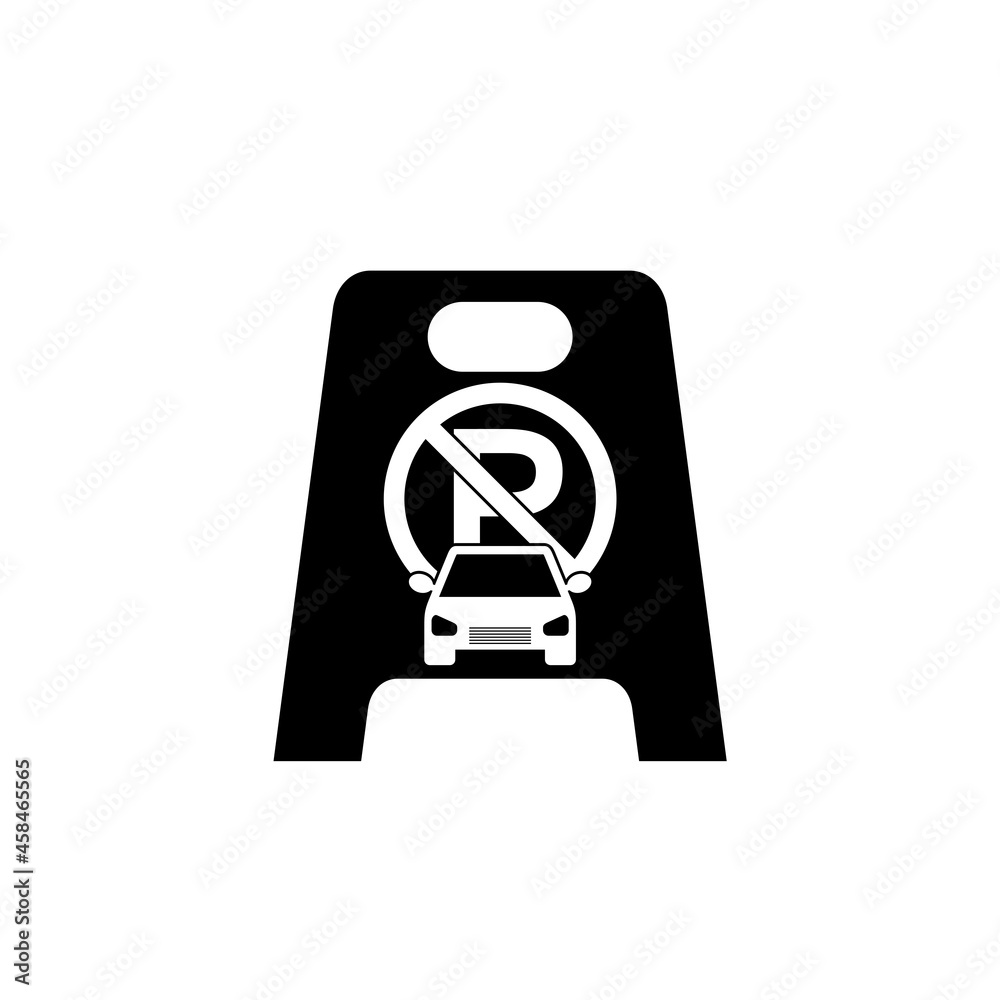 No Parking Folding Sign icon isolated on white background