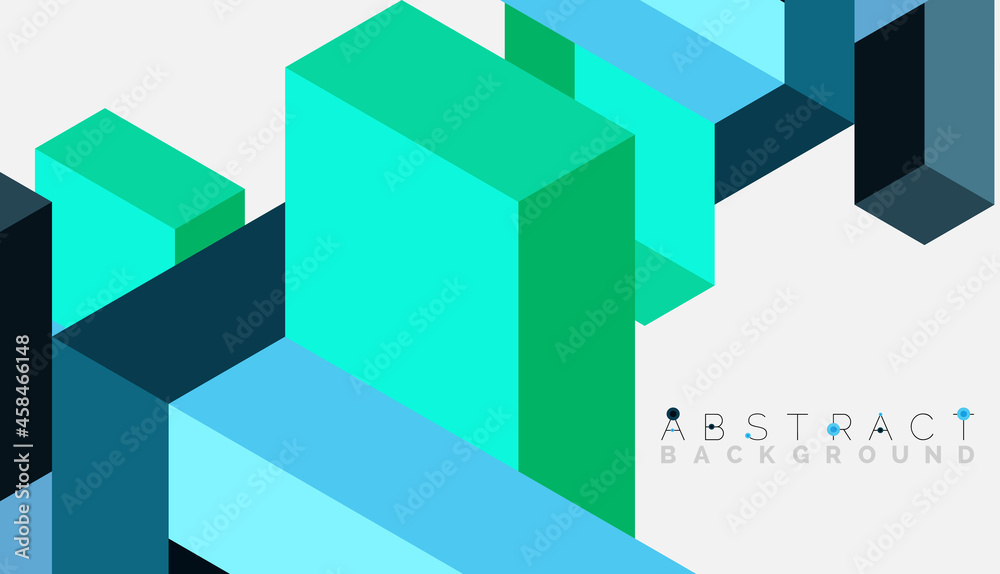 Abstract background. 3d cubes, cubic elements and blocks. Techno or business concept for wallpaper, banner, background, landing page Abstract background. 3d cubes, cubic elements and blocks. Techno or business concept for wallpaper, banner, background, landing page