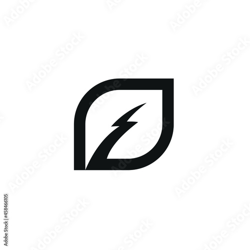 Free Download Leaf Logo Design, Power, Lightning, Electricity, Flash, Minimalist Vector Template - GFXLoad