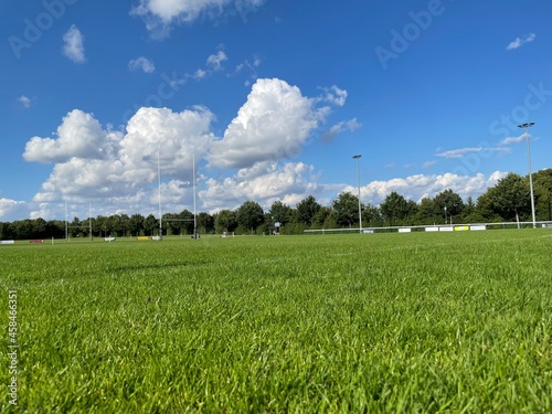 Cloudy Sky over rugby club in England, UK