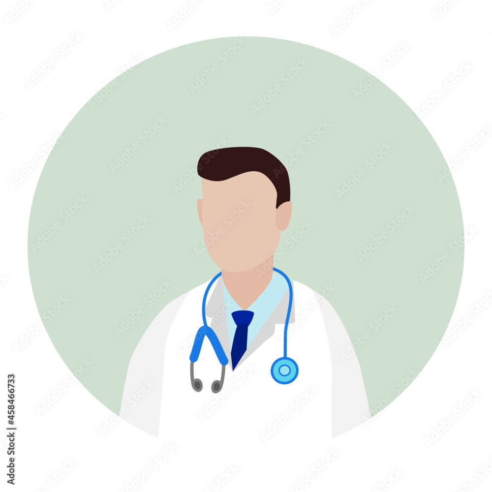 A doctor with stethoscope on green background in profile picture A doctor with stethoscope on green background in profile picture