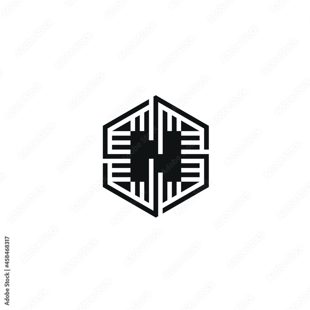 Initials N Hexagon Vector Abstract Logo Design Initials N Hexagon Vector Abstract Logo Design