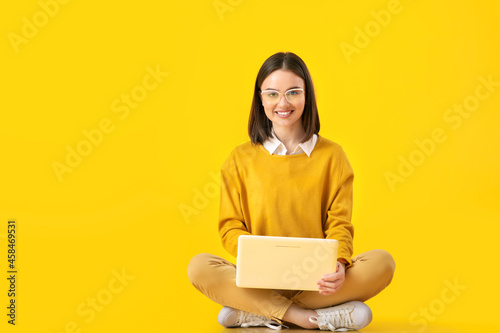 Beautiful young woman with ...
