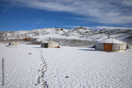 Mongolian ger in central Mongolia photo