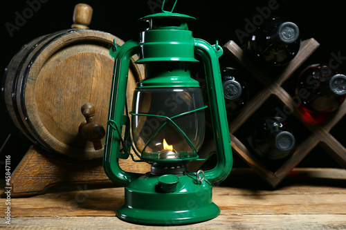 Stylish retro lamp and stan...