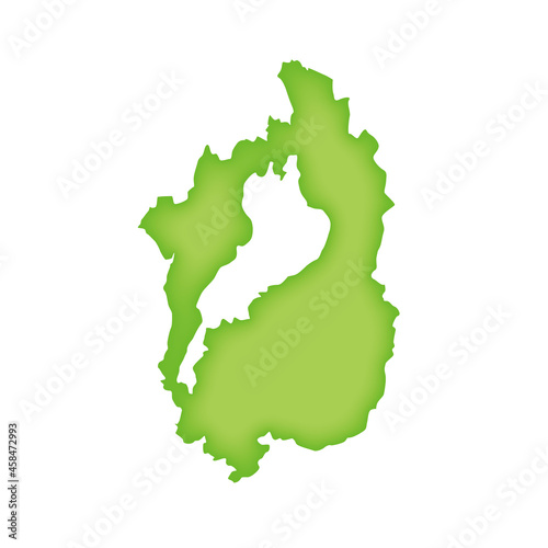 滋賀県の地図 緑色の県庁所在地マーク 都道府県単位の地図のイラスト 地図シルエット