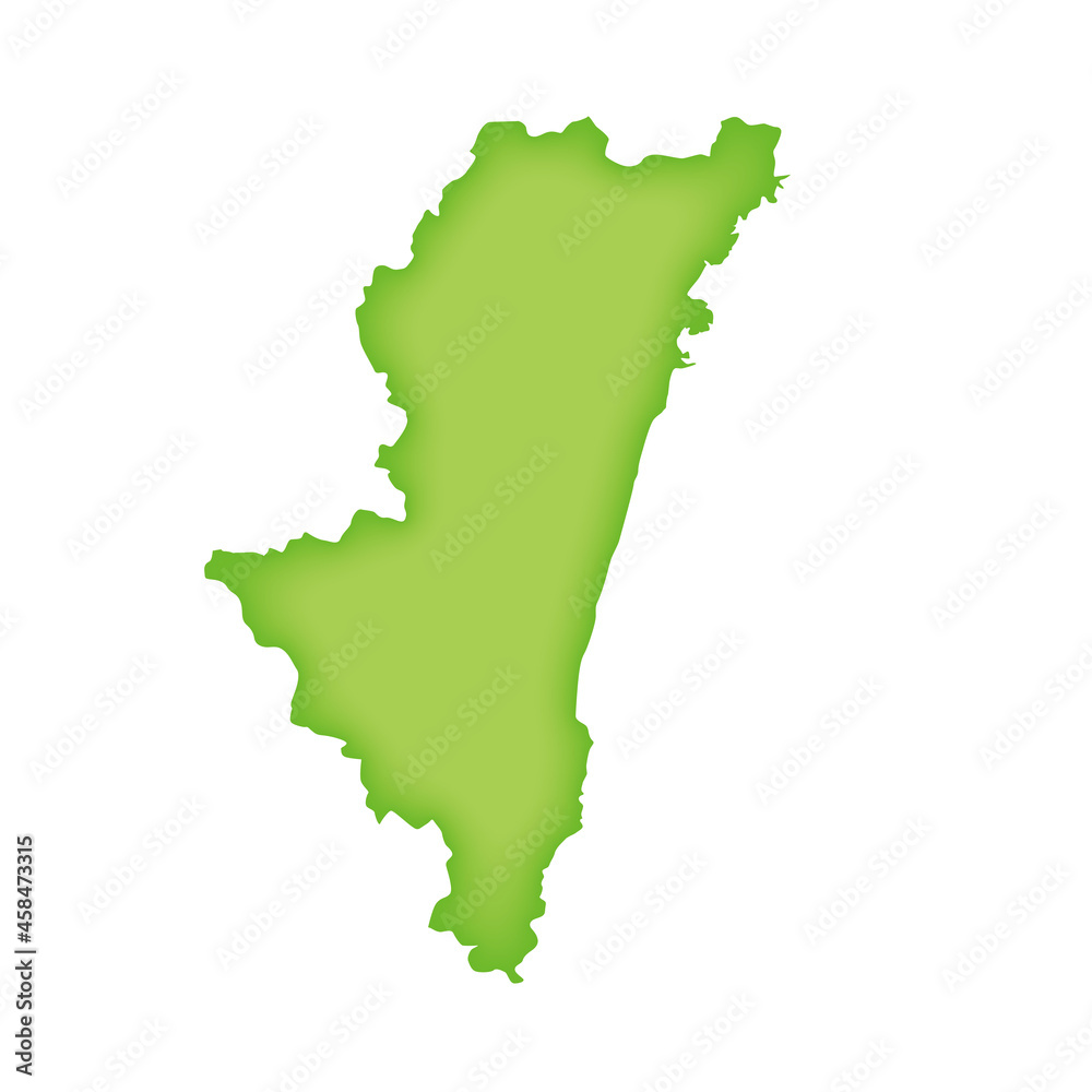 宮崎県の地図 緑色の県庁所在地マーク 都道府県単位の地図のイラスト 地図シルエット 宮崎県の地図 緑色の県庁所在地マーク 都道府県単位の地図のイラスト 地図シルエット