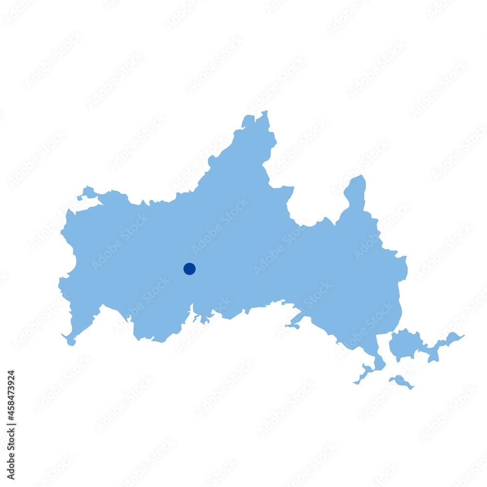 山口県の地図 県庁所在地マーク 都道府県単位の地図のイラスト 地図シルエット Stock Vector Adobe Stock