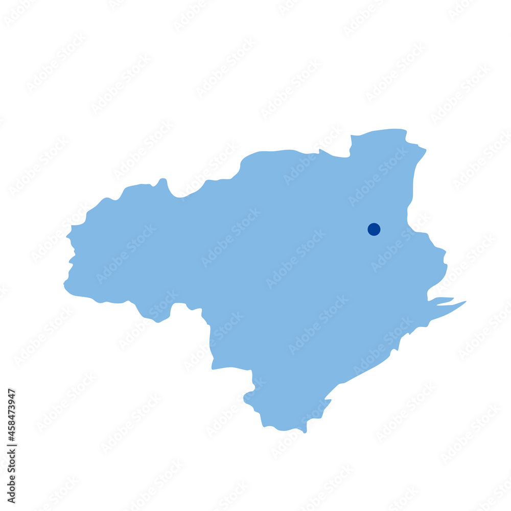徳島県の地図　県庁所在地マーク　都道府県単位の地図のイラスト　地図シルエット