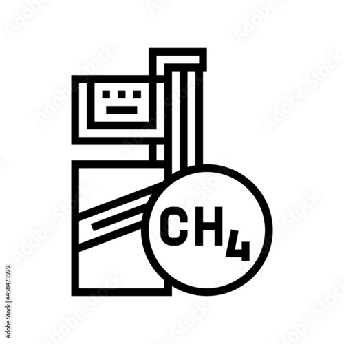 methane gas station line icon vector. methane gas station sign. isolated contour symbol black illustration