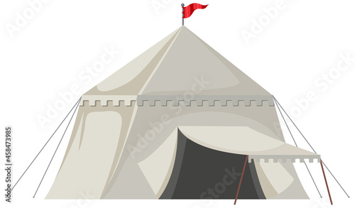White medieval tent isolated