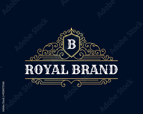 Vintage ornamental vector with floral ornament Suitable for whiskey, liquor, beer, brewery, wine, barber shop, coffee shop, tattoo studio, salon, boutique, hotel, shop signage engraving illustration