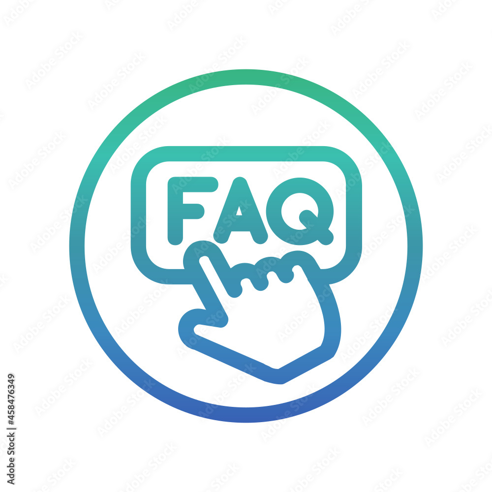 Click , Questions and FAQ gradient icon. Click , Questions and FAQ gradient icon.