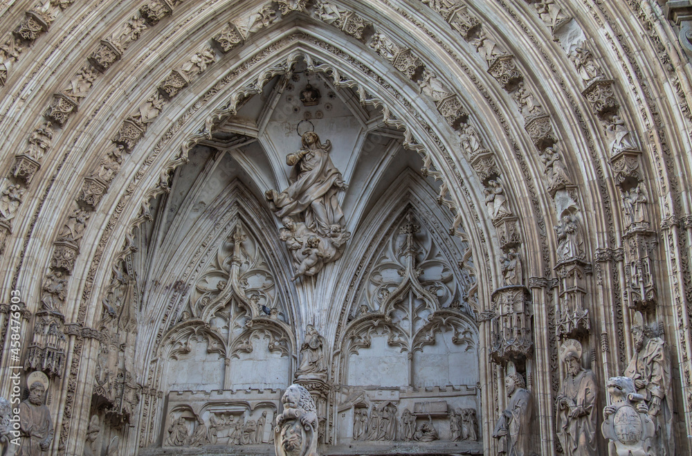 figures of the cathedral of toledo, spain, europe