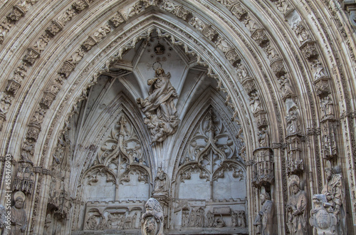 figures of the cathedral of toledo, spain, europe