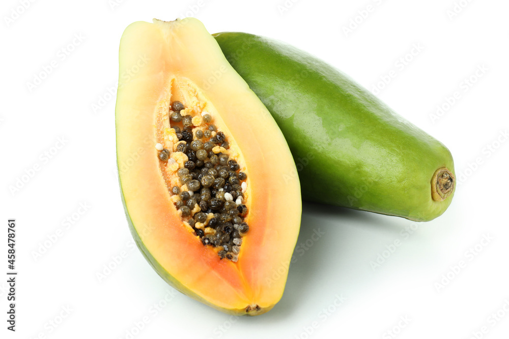 Fresh ripe papaya isolated on white background Fresh ripe papaya isolated on white background