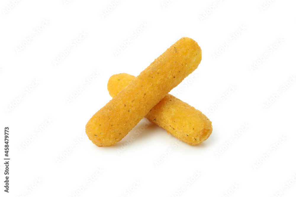 Fried cheese sticks isolated on white background Fried cheese sticks isolated on white background