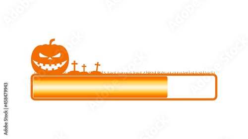 Doodle pumpkin silhouette and progress or loading bar