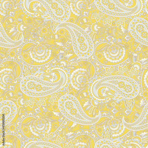 Damask Paisley seamless vector pattern for fabric design.