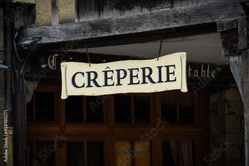Obraz na plátně creperie signboard on brittany in france