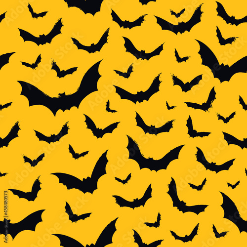 Wallpaper Mural Hallowen pattern with scary bats. Vector seamless background. Ready for printing on textile and other seamless design.  Torontodigital.ca