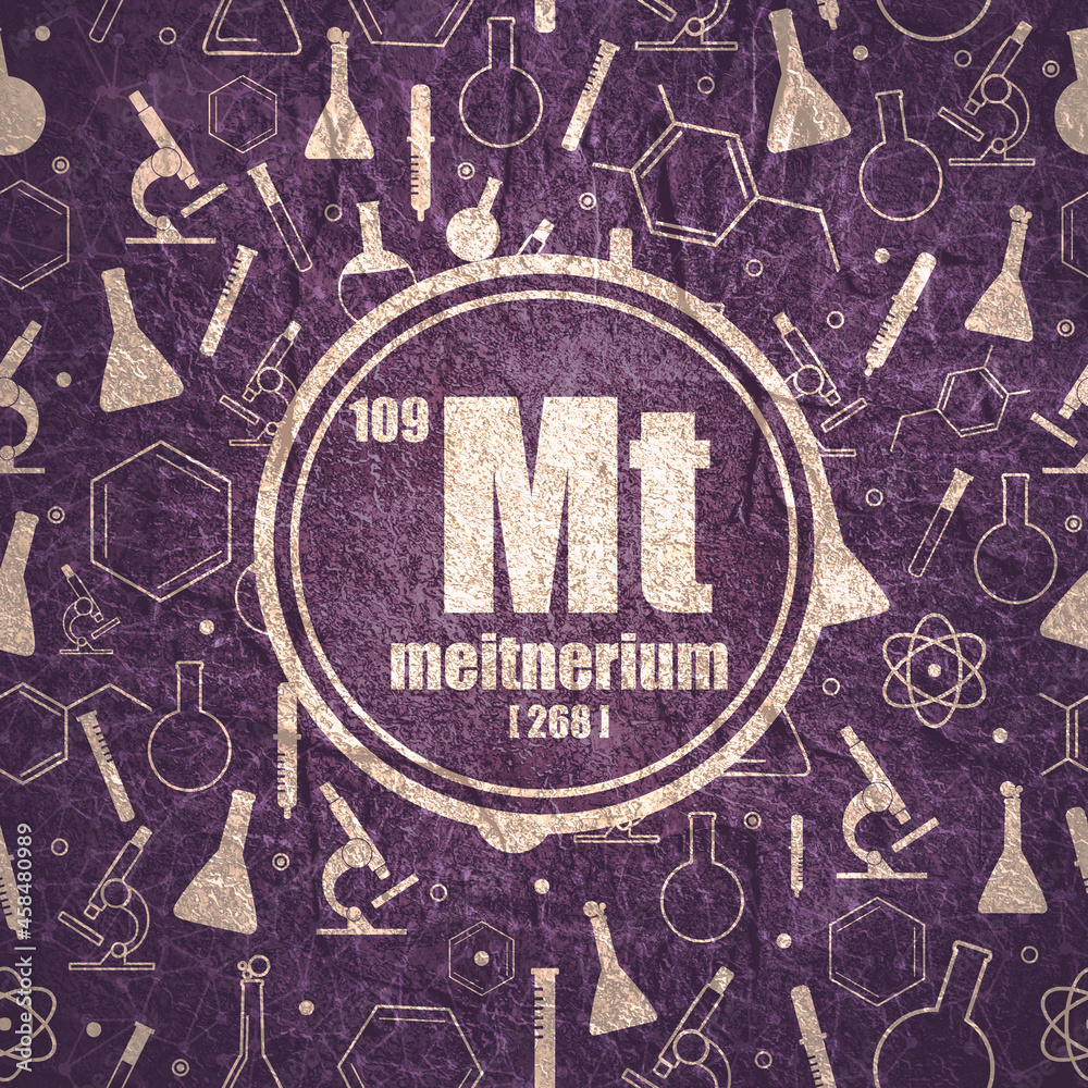 Meitnerium chemical element. Concept of periodic table. Meitnerium chemical element. Concept of periodic table.