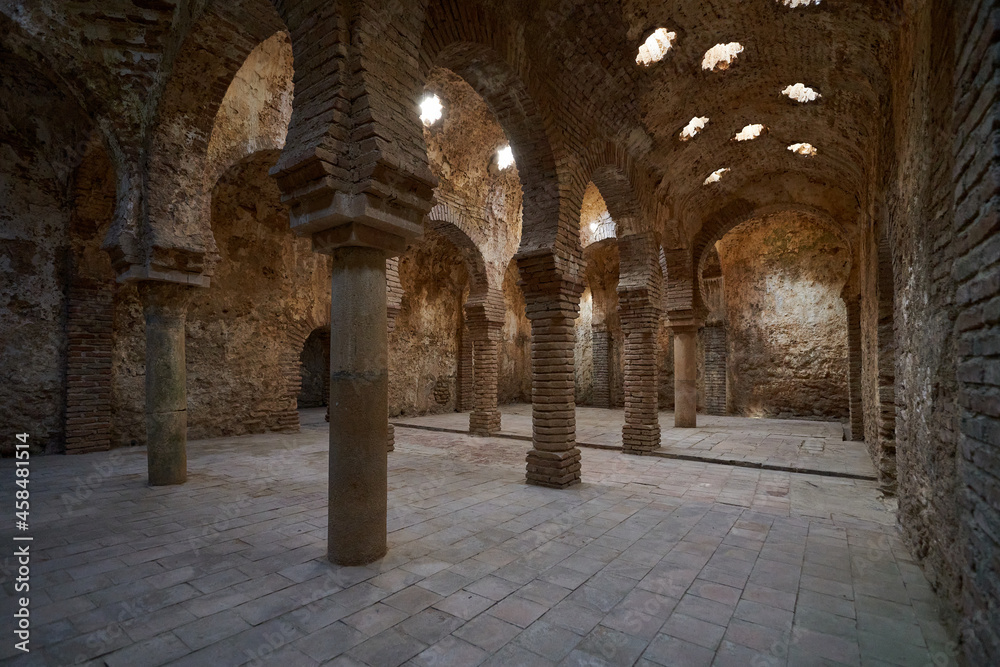Interior of some Arab baths without people