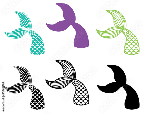Mermaid Tail Color and Silhouette Set
