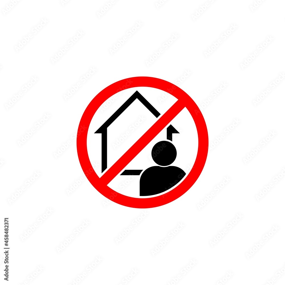 No house visiting icon isolated on white background No house visiting icon isolated on white background