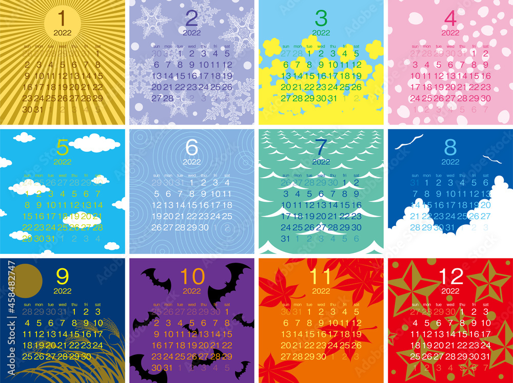 22年シンプルなイラストのカレンダーセット Cdケースサイズ Stock Vector Adobe Stock 22年シンプルなイラストのカレンダーセット Cdケースサイズ Stock Vector Adobe Stock