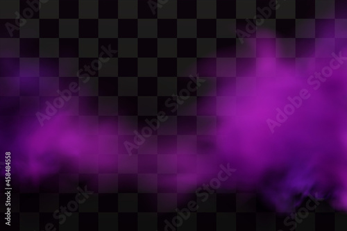 Realistic scary mystical fog in night Halloween.