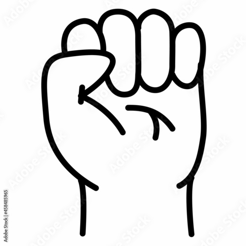 willpower with fist empowerment single isolated icon with outline style