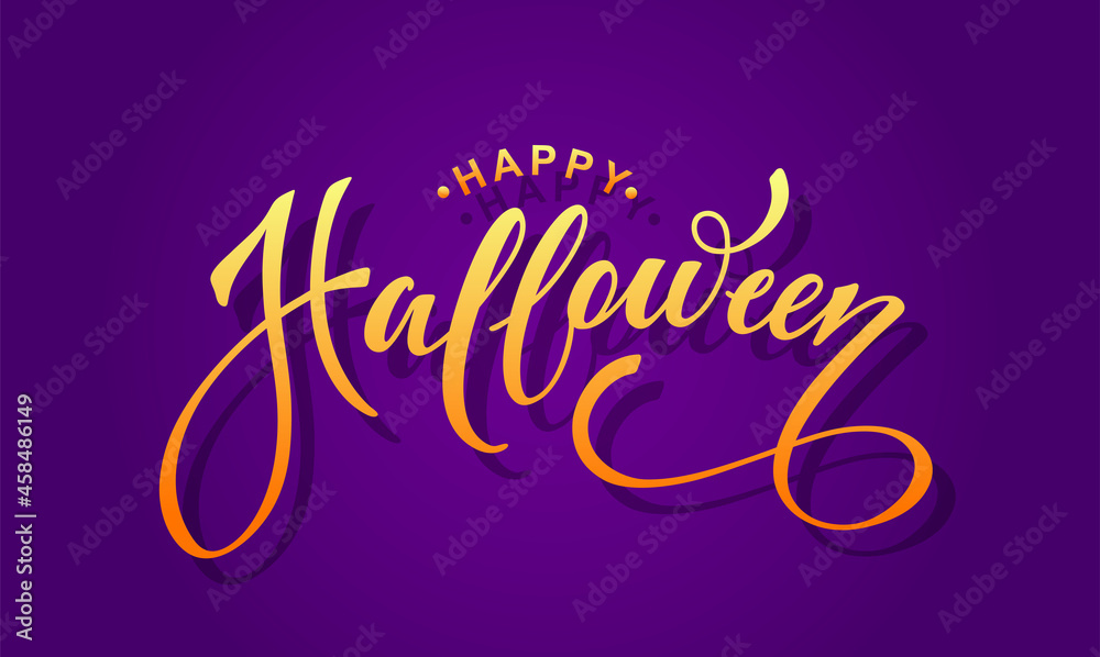 Happy Halloween vector lettering. Festive calligraphy for a banner, poster, greeting card, invitation to a party. Vector illustration. Happy Halloween vector lettering. Festive calligraphy for a banner, poster, greeting card, invitation to a party. Vector illustration.