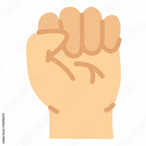 willpower with fist empowerment single isolated icon with flat style