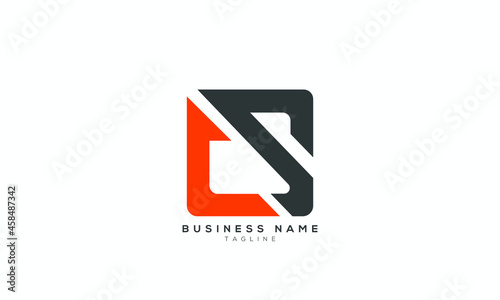 CS initials monogram letter text alphabet logo design