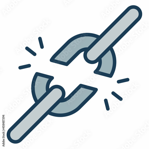 freedom with chain break free single isolated icon with filled line style