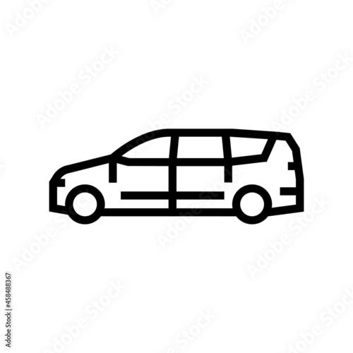 van minivan car line icon vector. van minivan car sign. isolated contour symbol black illustration