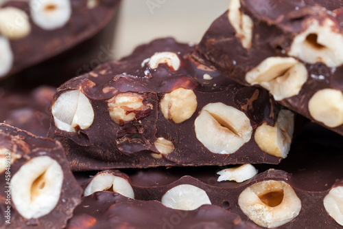 bitter chocolate with hazelnuts, homemade